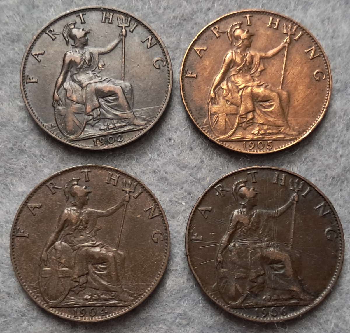 1902 - 1906 GREAT BRITAIN FARTHING COLLECTION
