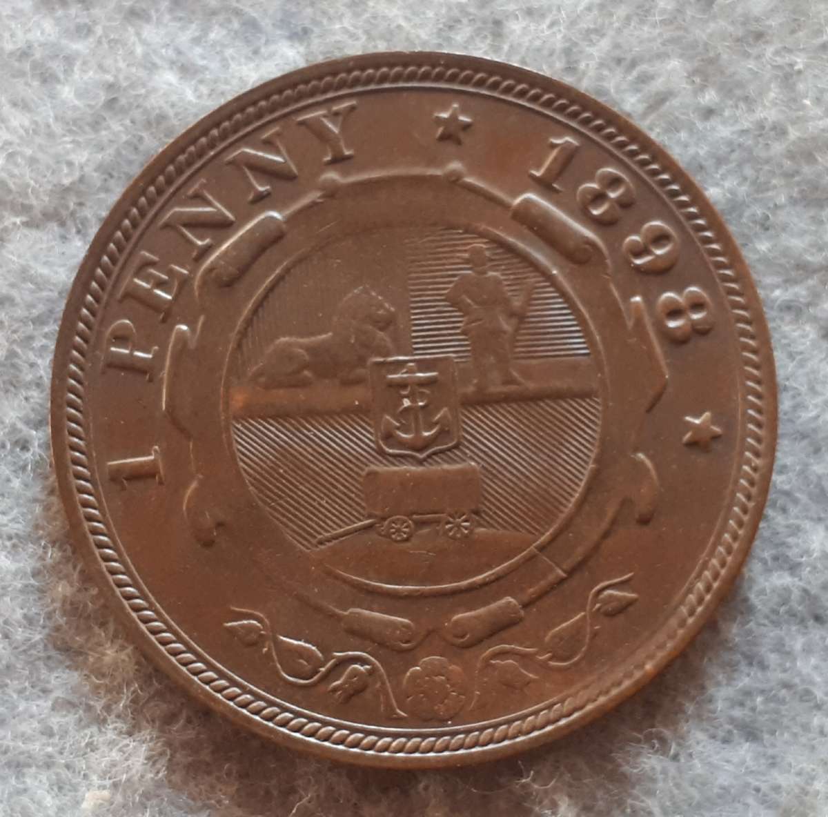 1898 ZAR ONE PENNY : GOOD CONDITION