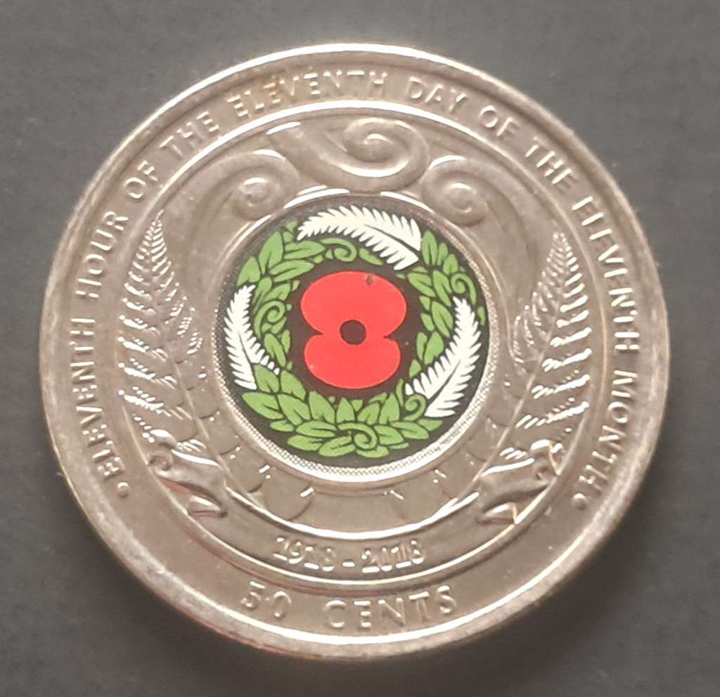 2018 NEW ZEALAND COMMEMORATIVE 100 YEARS ARMISTANCE WORLD WAR 1