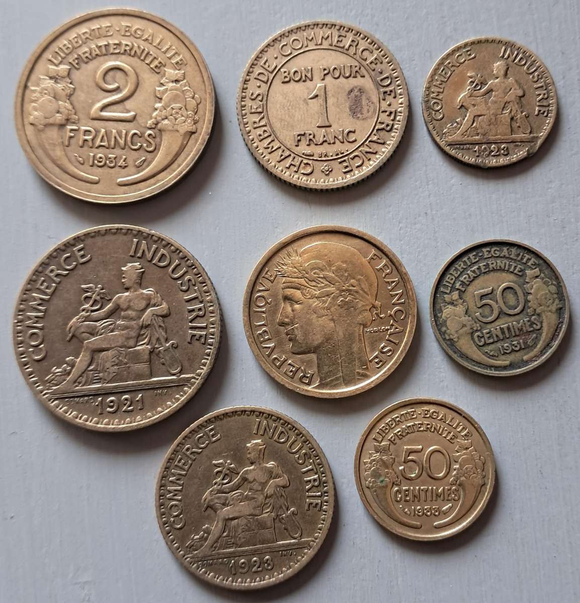9 x FRANCE COINS