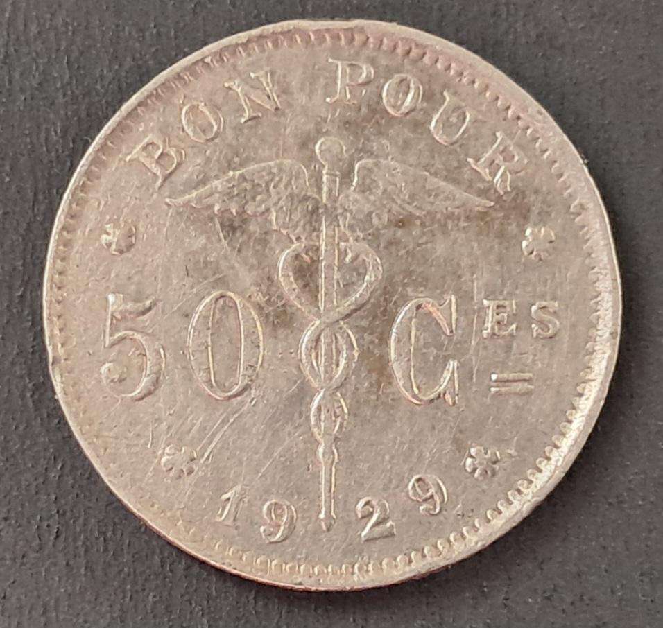 1929 belgium 50 CENTS