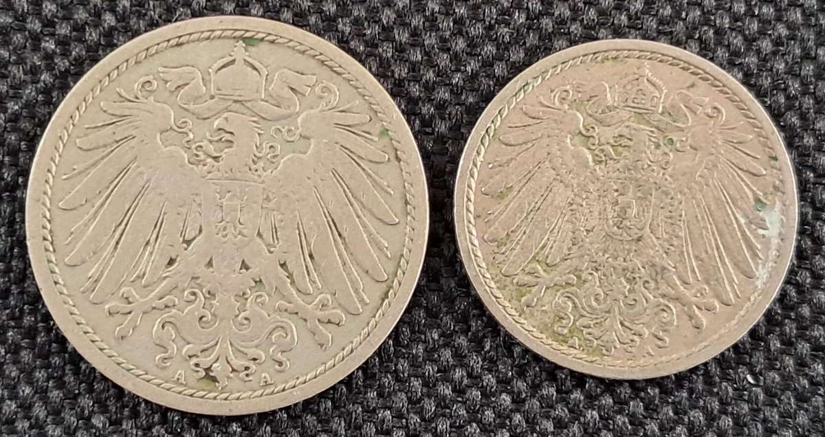 1891 & 1904 GERMANY 10 & 5 PFENNIG