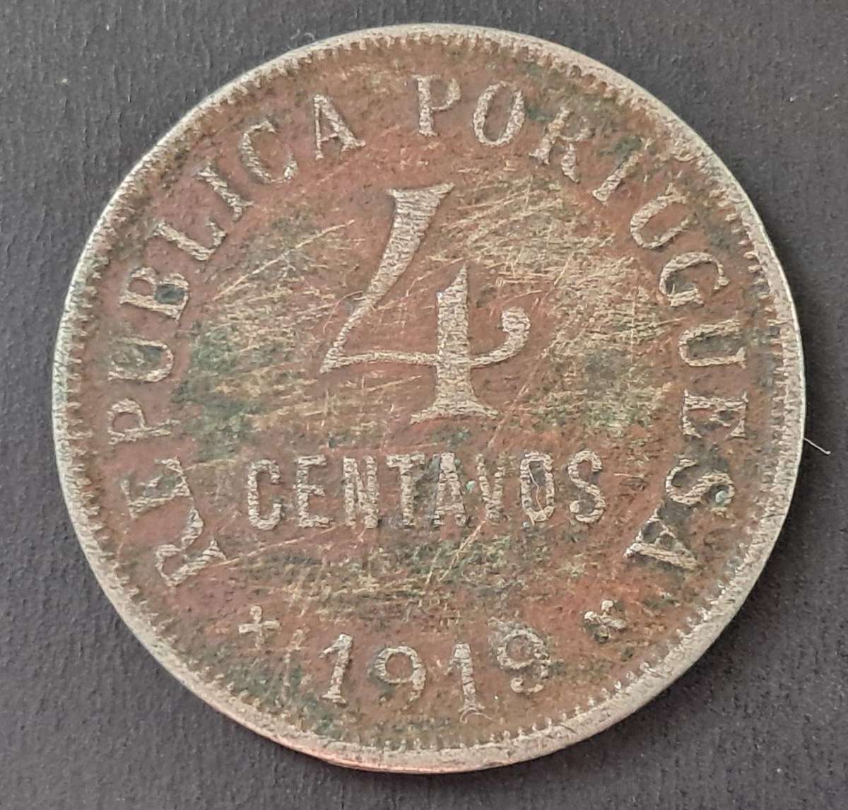 1919 PORTUGAL 4 CENTAVOS