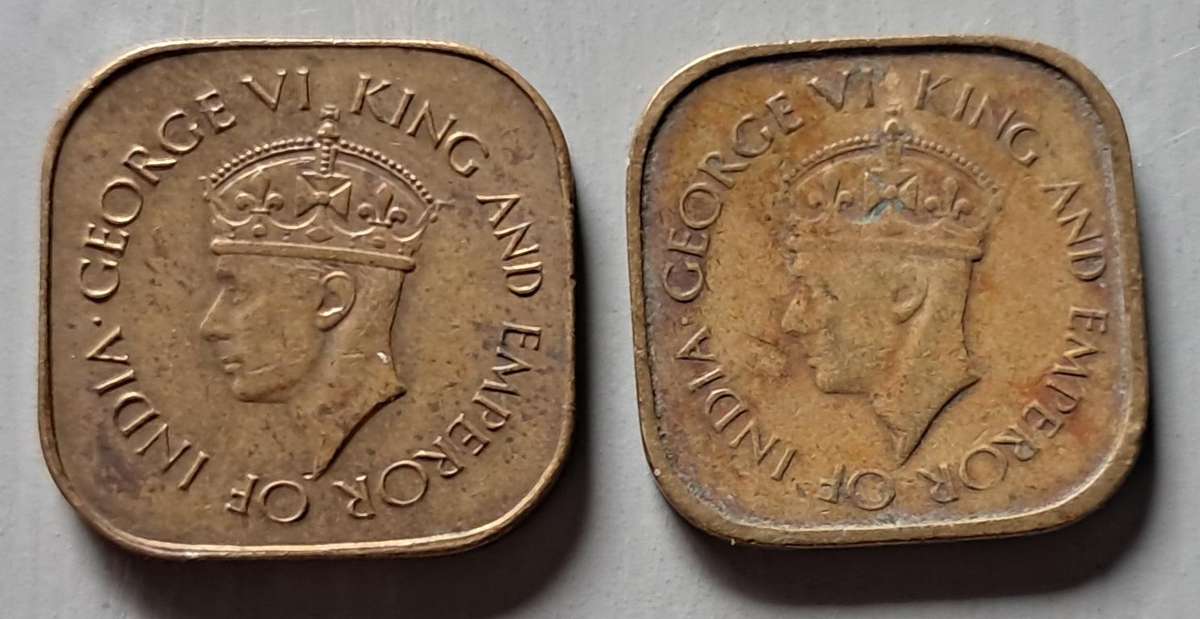 1942 & 1945 CEYLON 5 CENT PAIR