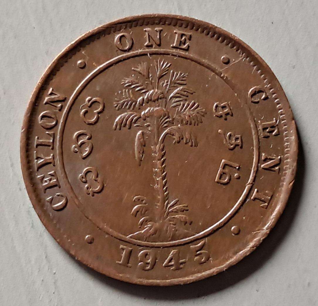 1945 CEYLON 1 CENT