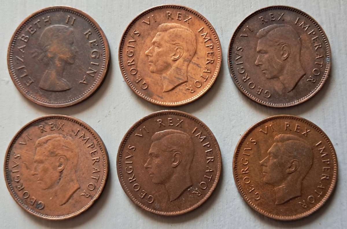 6 x SAU 1/4 PENNIES IN GREAT CONDITION