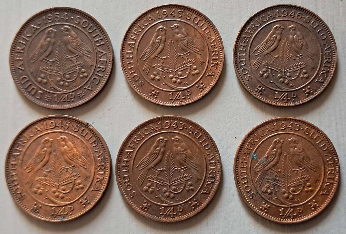 6 x SAU 1/4 PENNIES IN GREAT CONDITION