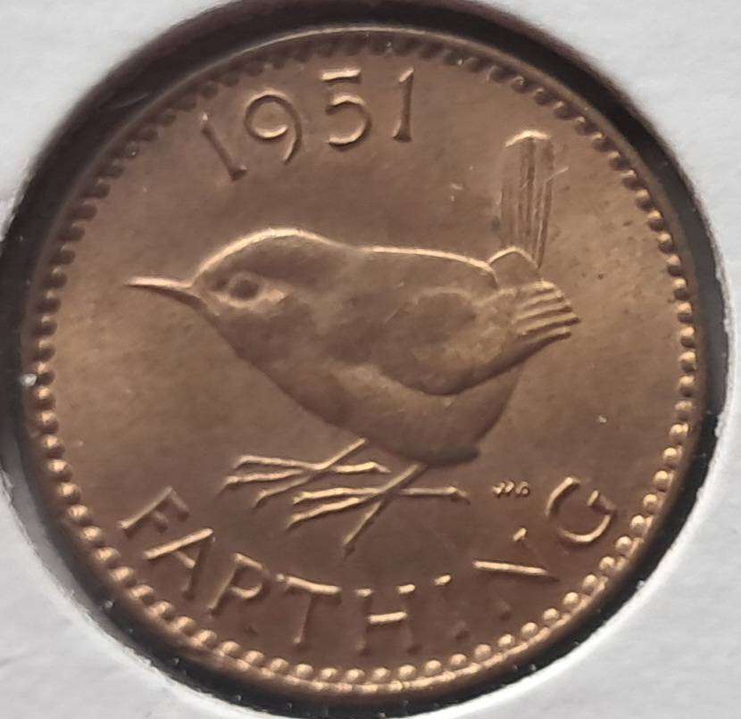 1951 GREAT BRITIAN FARTHING B/UNC
