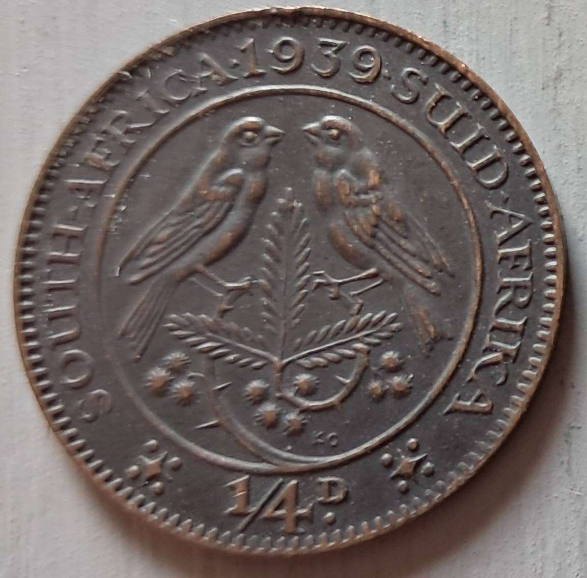 1939 UNION OF S.A : 1/4 PENNY