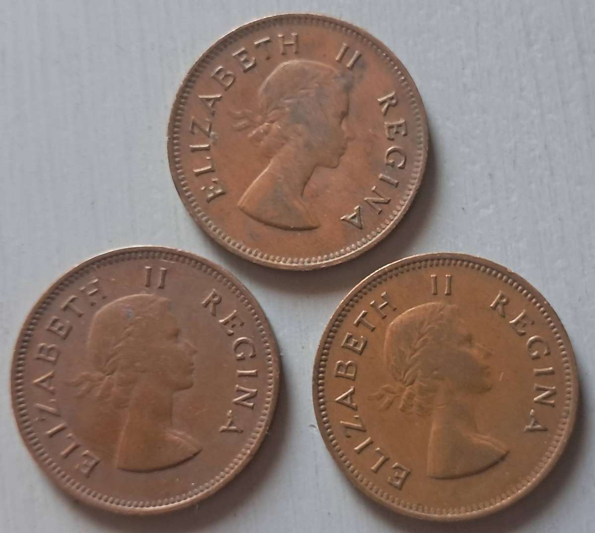 1953 & 55 UNION OF S.A : 1/2 PENNY PAIR