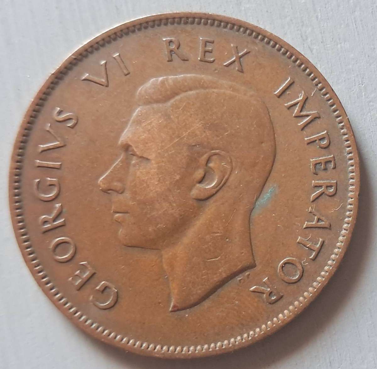 1940 UNION OF S.A 1 PENNY : NO DOT VARIETY