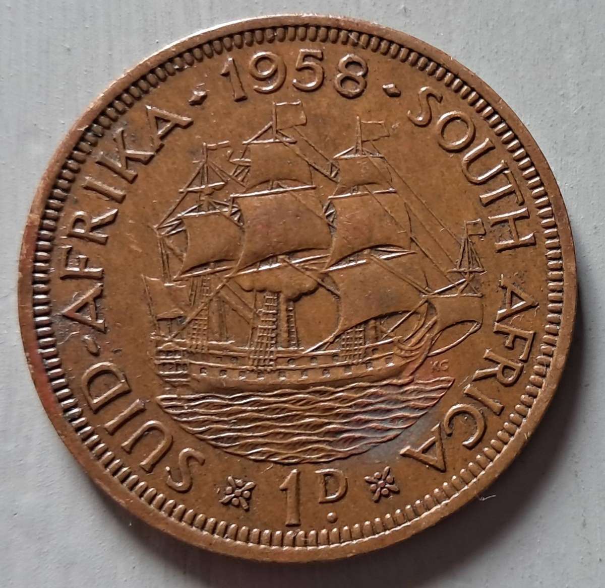 1958 UNION OF S.A : 1 PENNY