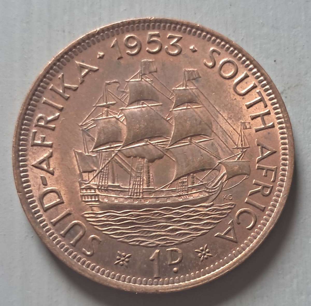 1953 UNION OF S.A 1 PENNY : B/UNC