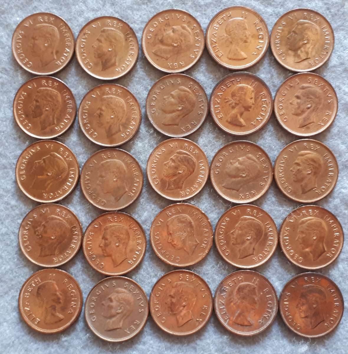 25 X SAU 1/4 PENNY LOT