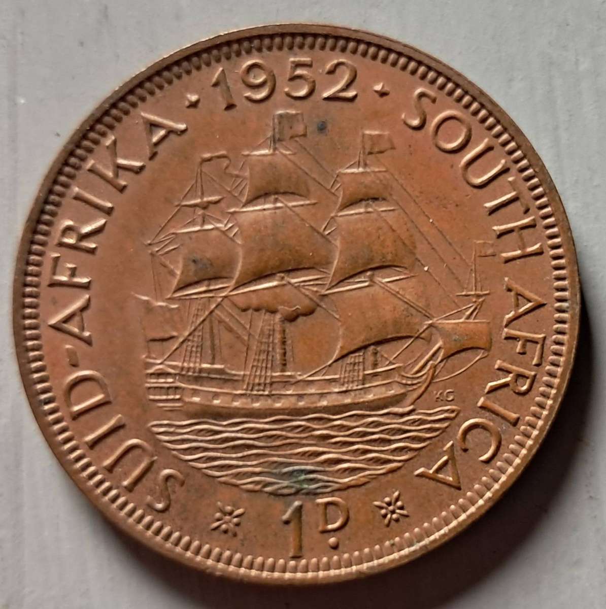 1952 UNION OF S.A 1 PENNY