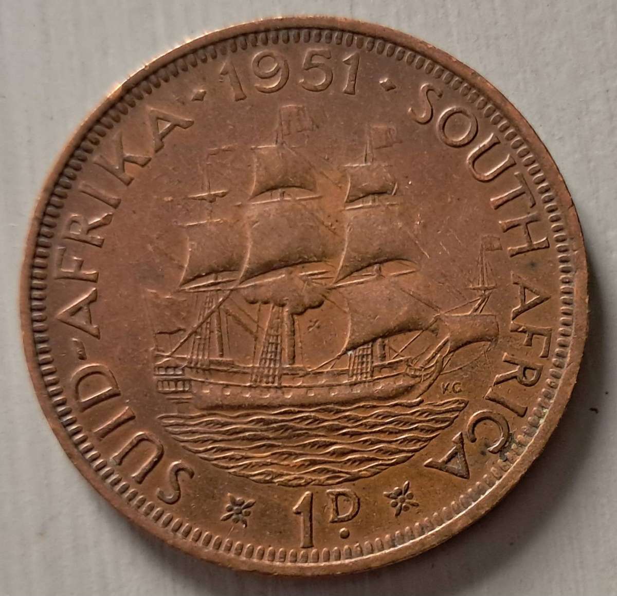 1938 UNION OF S.A : 1 PENNY