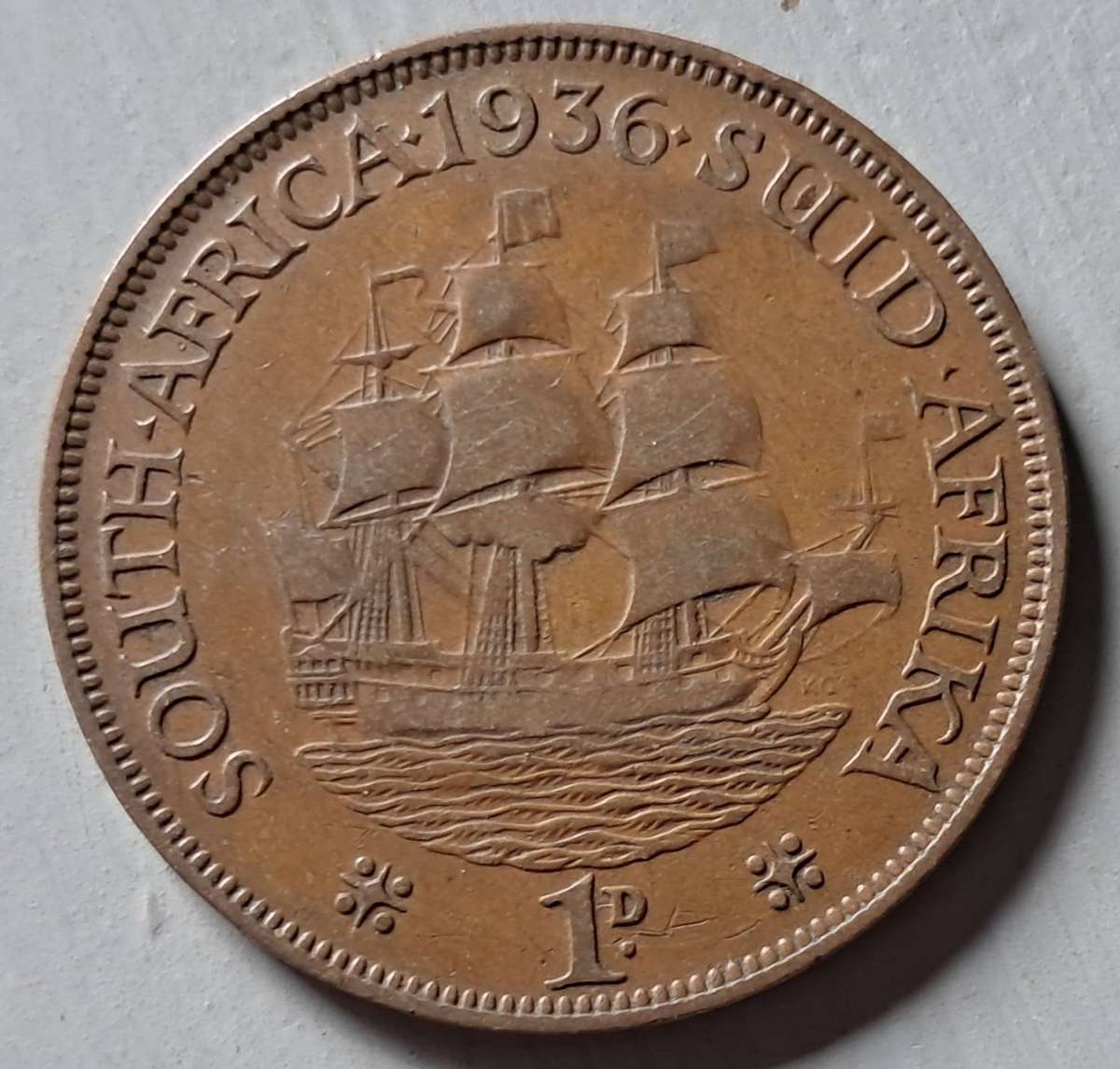 1936 UNION OF SOUTH AFRICA : 1 PENNY