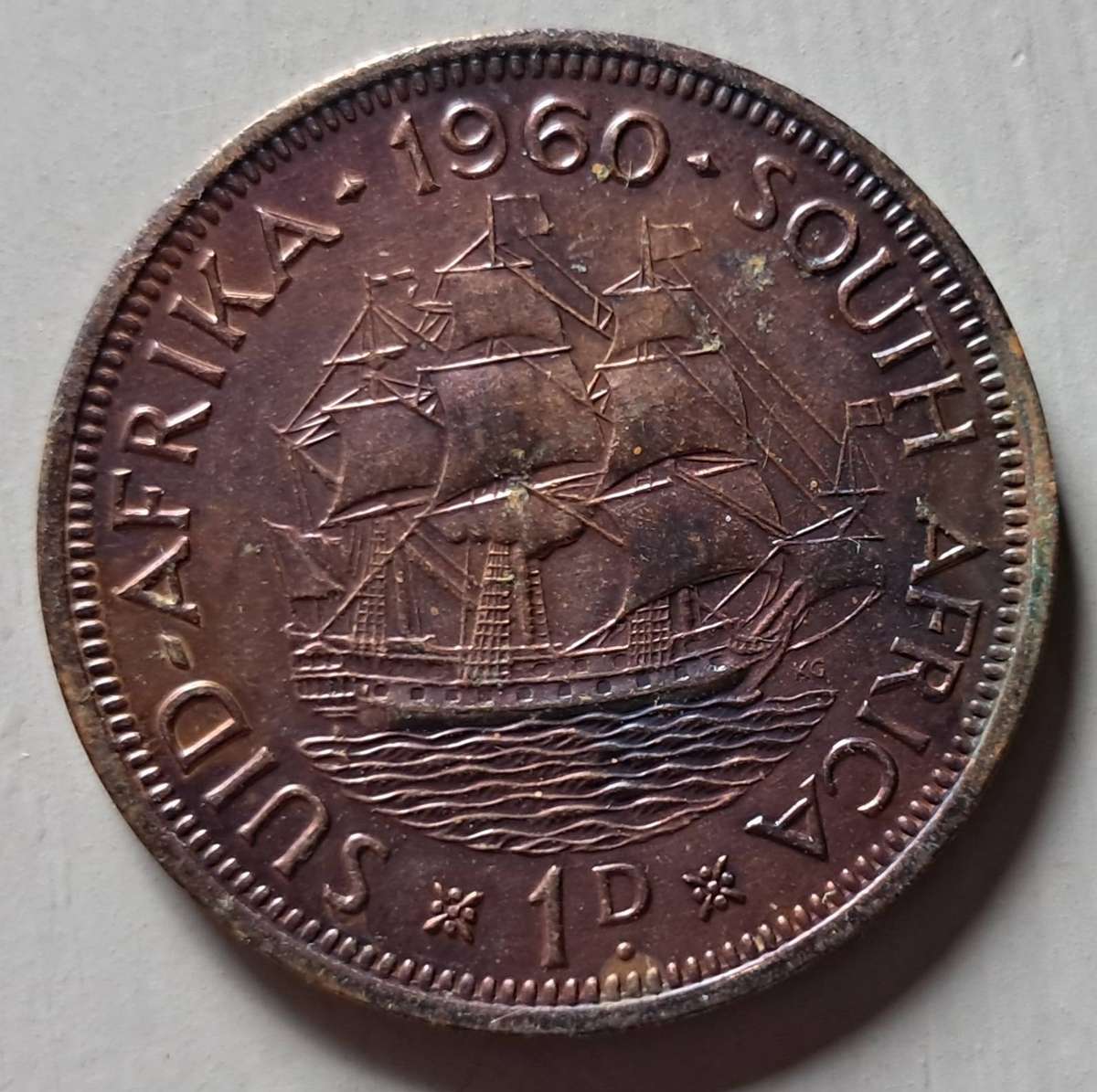 1960 UNION OF S.A 1 PENNY