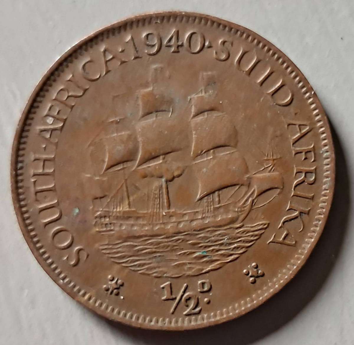 1940 UNION OF S.A 1/2 PENNY
