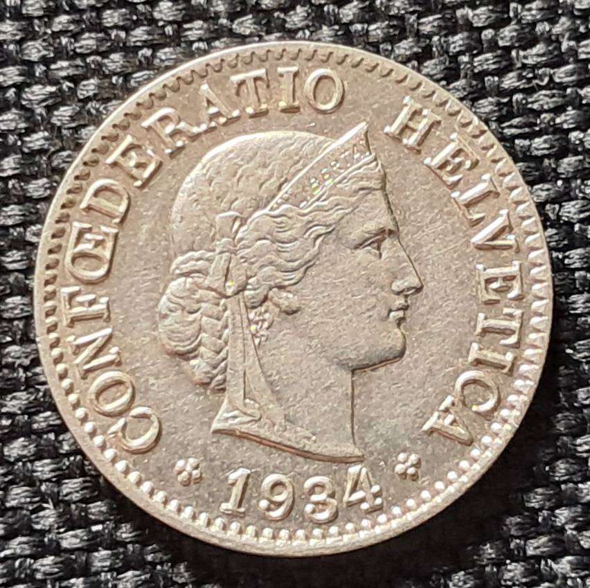 1934 SWITZERLAND 5 RAPPEN