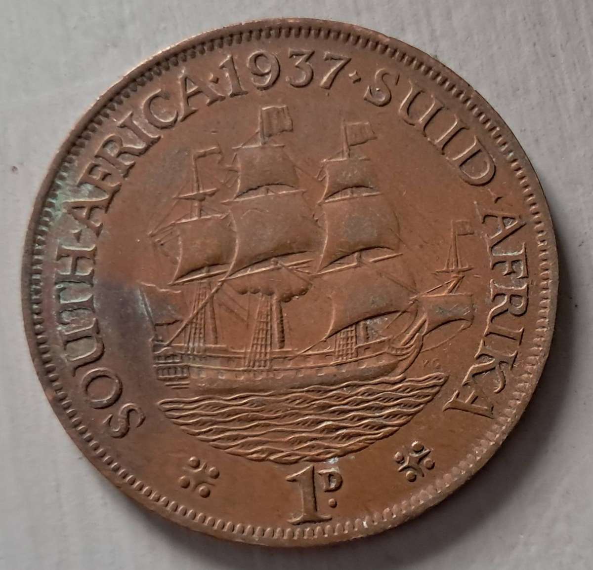 1937 UNION OF SOUTH AFRICA 1 PENNY