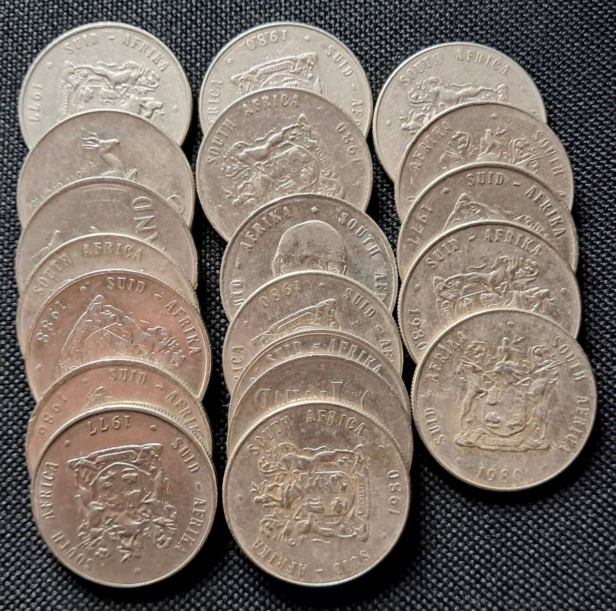 19 X RSA ONE RAND : NICKEL : BID PER COIN