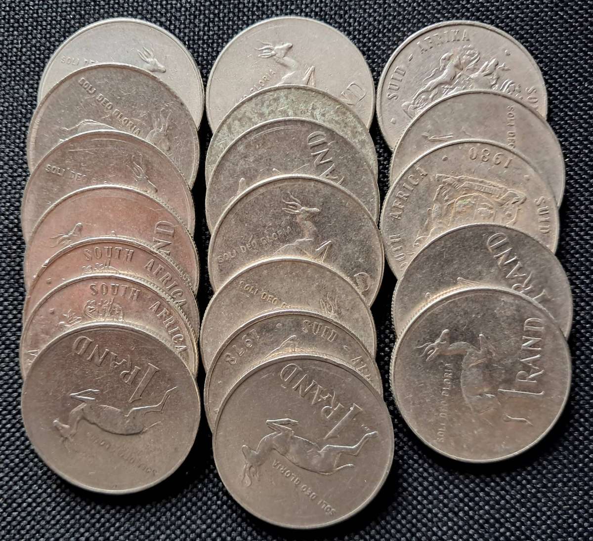 19 X RSA ONE RAND : NICKEL : BID PER COIN