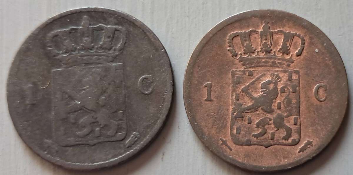 1862 & 63 NETHER,ANDS 1 CENT PAIR : WILLEM III