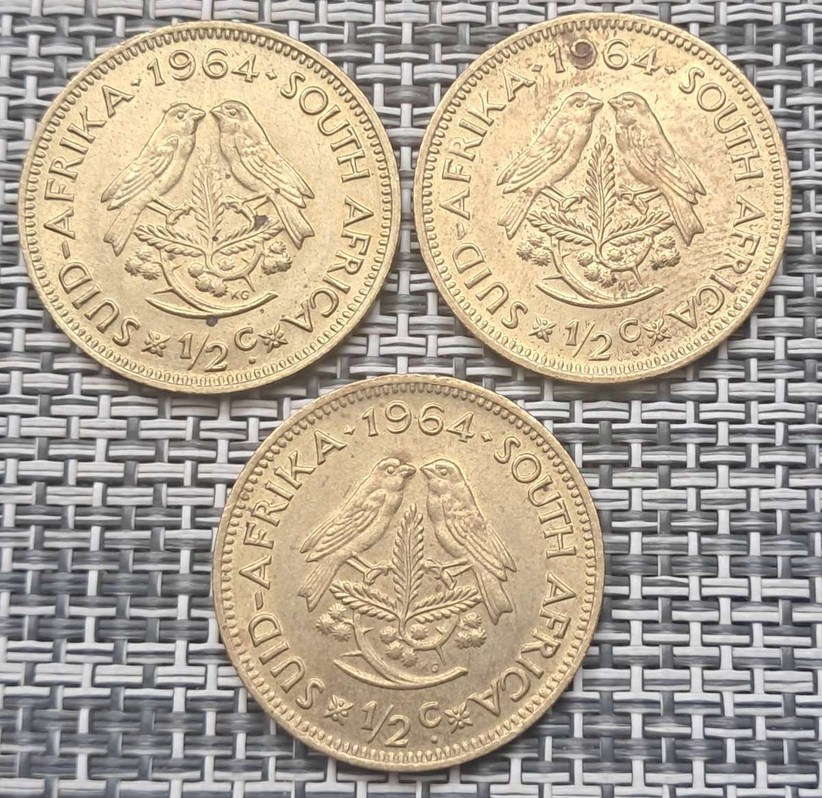 3 X 1964 RSA 1/2 CENTS