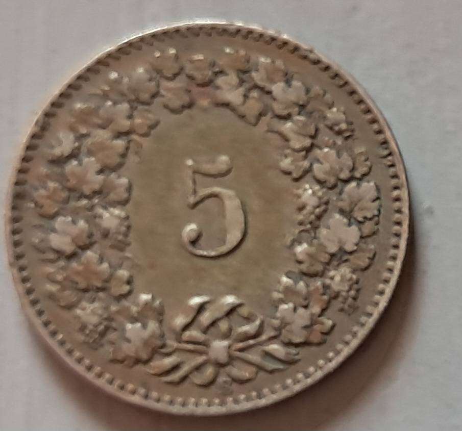 1917 SWITZERLAND 5 RAPPEN
