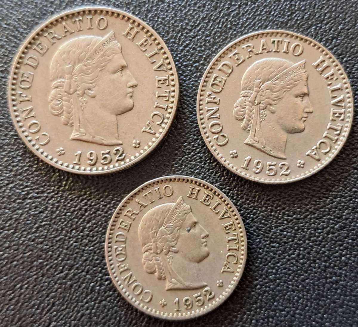 1952 SWITZERLAND 20 , 10 & 5 RAPPEN