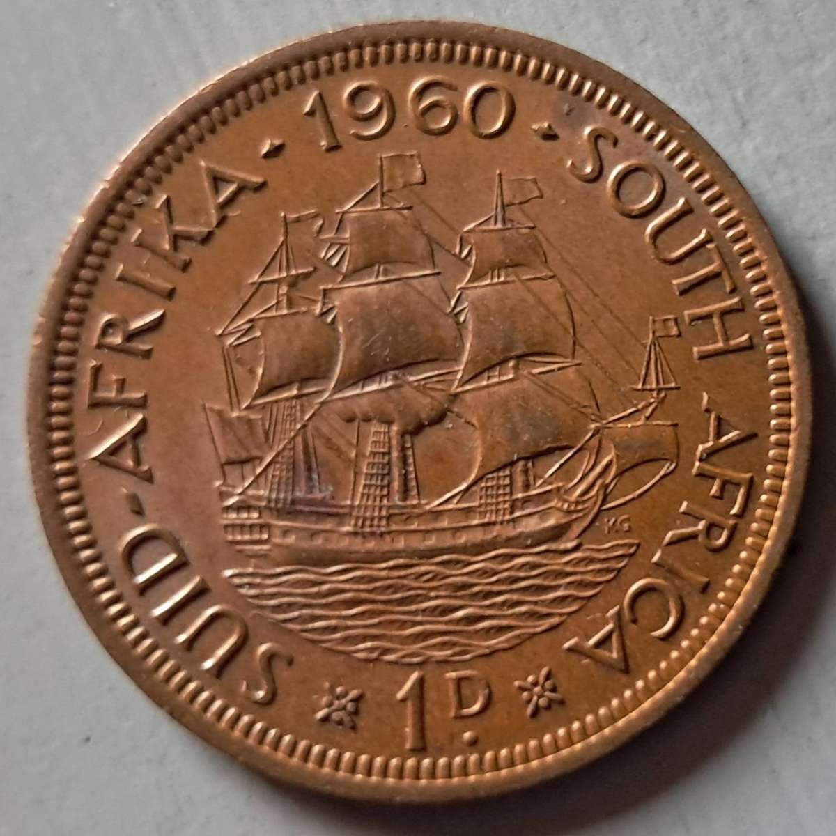 1960 UNION OF S.A 1 PENNY