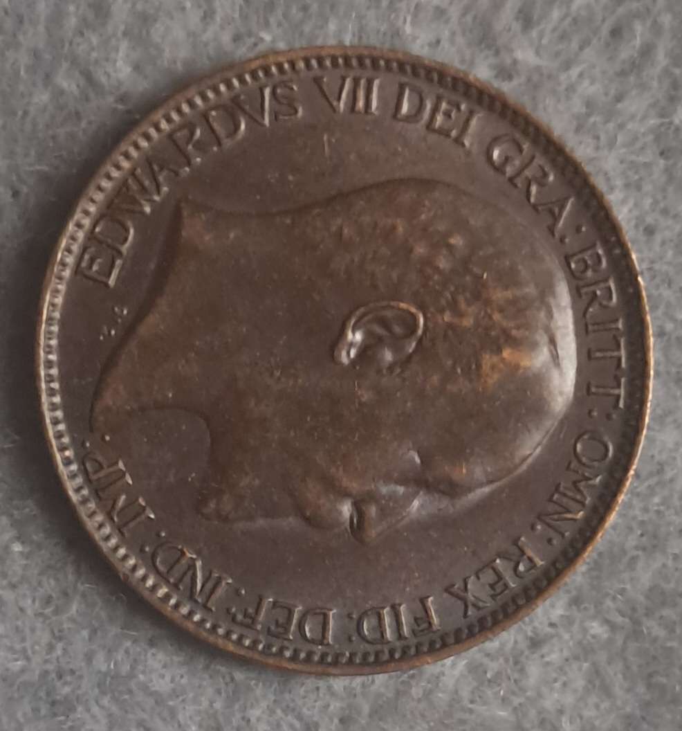 1907 GREAT BRITAIN FARTHING : BETTER GRADE