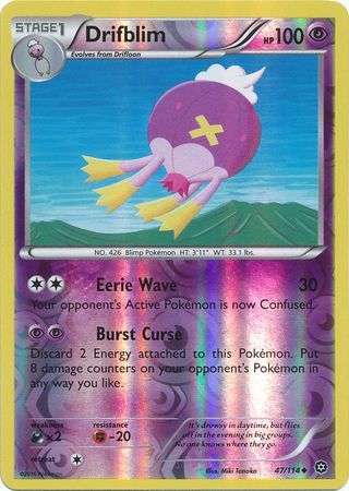 Pokemon Trading Card Game - Drifblim - 47/114 - Uncommon Reverse Holo XY: Steam Siege