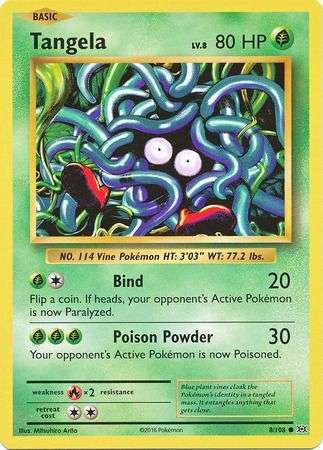 Pokemon Trading Card Game - Tangela - 8/108 - Common XY: Evolutions