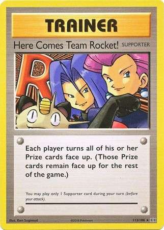 Pokemon Trading Card Game - Here Comes Team Rocket! - 113/108 - Secret Rare XY: Evolutions