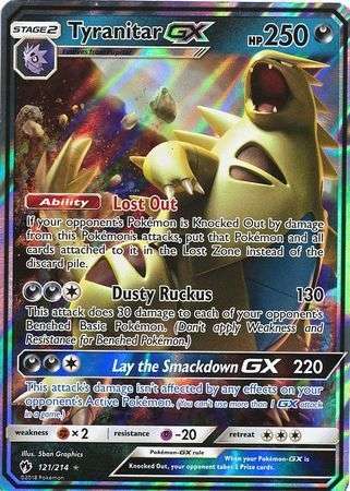 Pokemon Trading Card Game - Tyranitar GX - 121/214 - Ultra Rare Sun & Moon: Lost Thunder