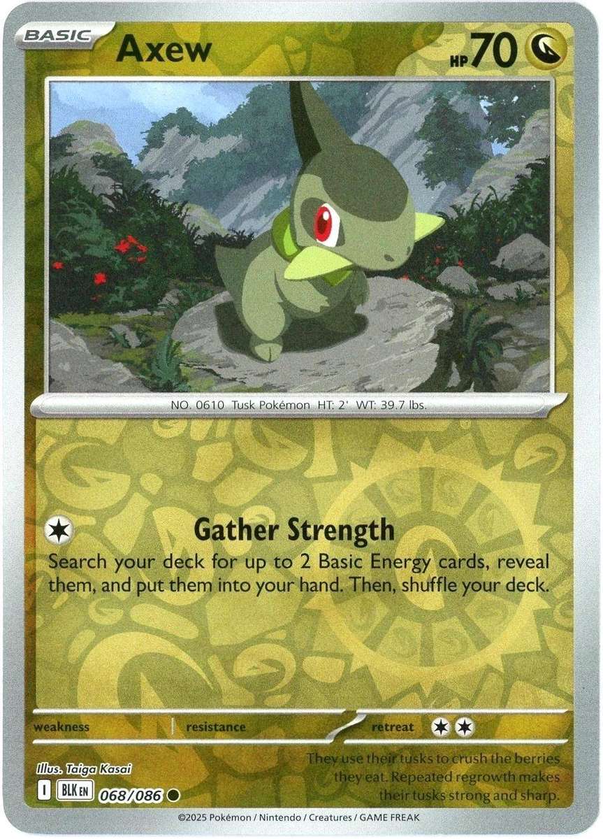 Pokemon Trading Card Game - Axew [Reverse] #68 Pokemon Black Bolt