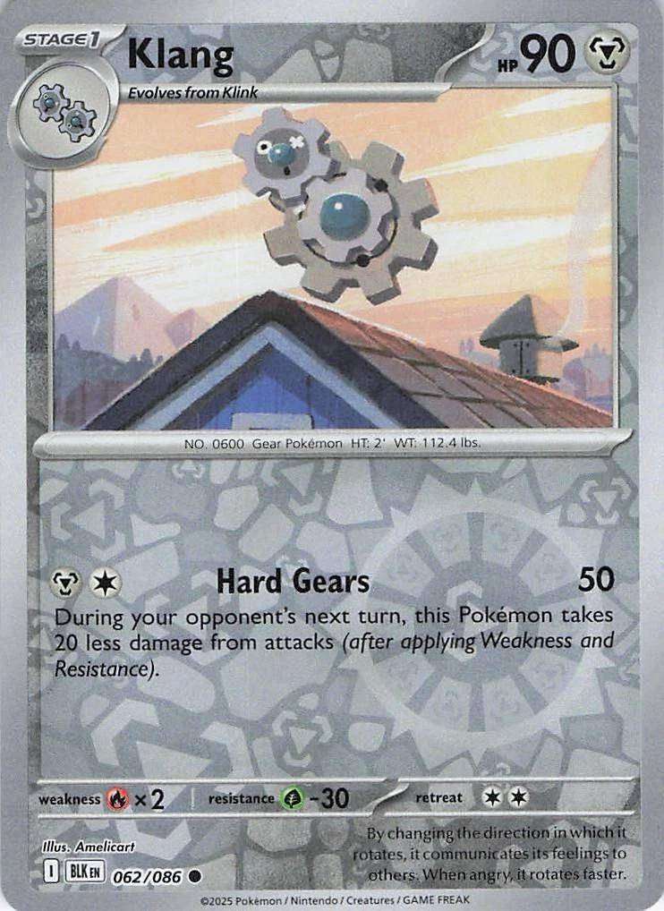 Pokemon Trading Card Game - Klang [Reverse] #62 Pokemon Black Bolt