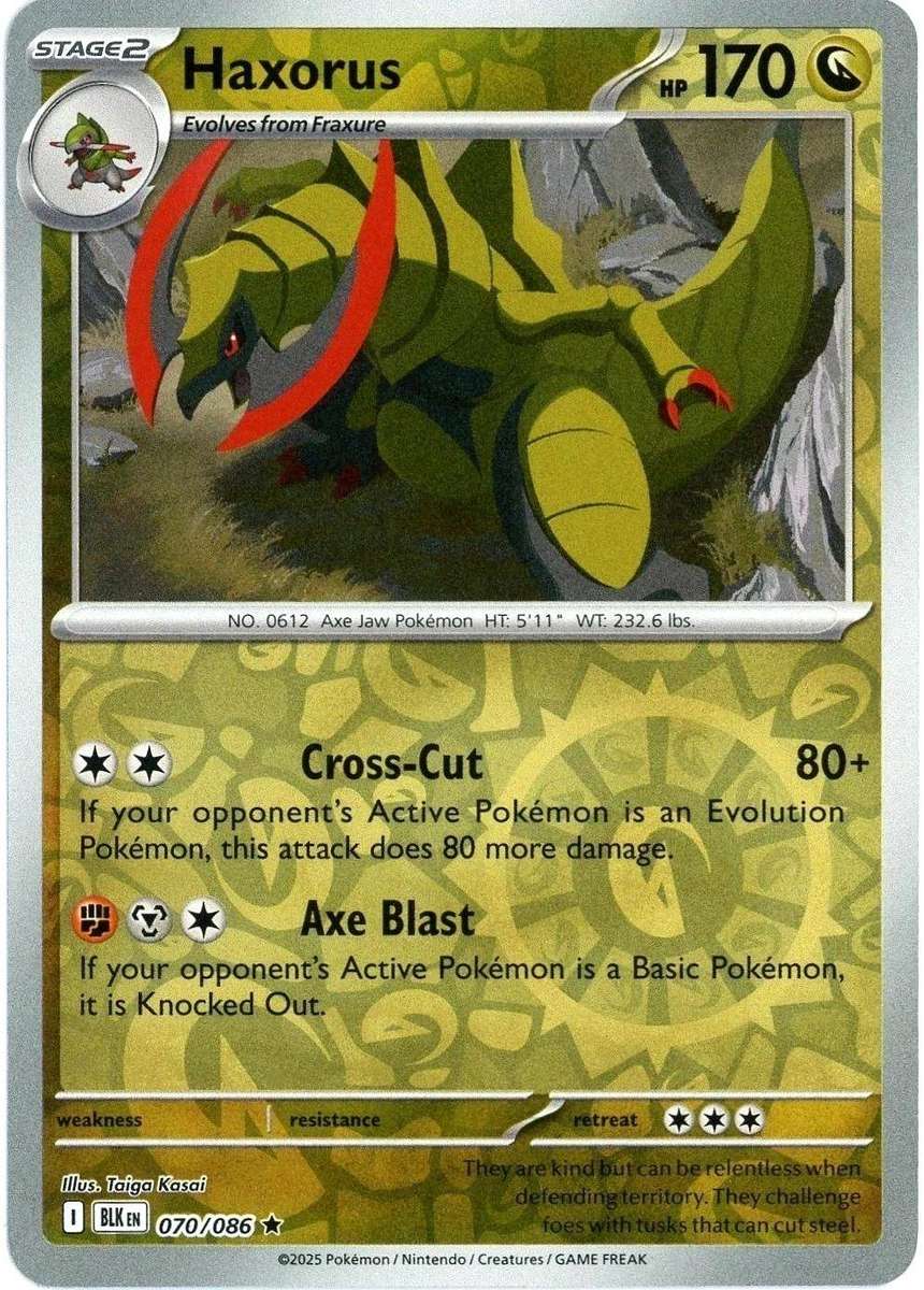 Pokemon Trading Card Game - Haxorus [Reverse] #70 Pokemon Black Bolt