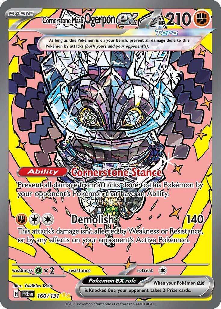 Pokemon Trading Card Game - Cornerstone Mask Ogerpon ex #160 Pokemon Prismatic Evolutions