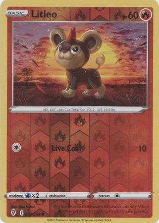 Pokemon Trading Card Game - Litleo - 022/203 - Common Reverse Holo Sword & Shield: Evolving Skies