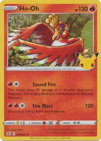 Pokemon Trading Card Game - Ho-Oh - 1/25 - Holo Rare Celebrations