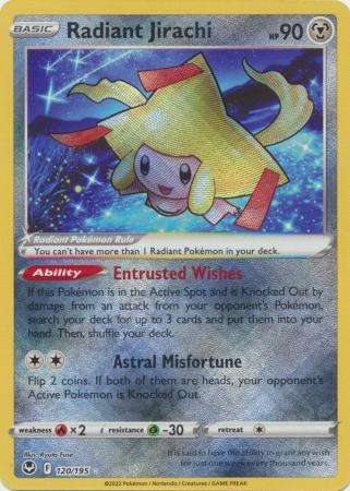 Pokemon Trading Card Game - DRadiant Jirachi - 120/195 - Radiant Rare Sword & Shield: Silver Tempest