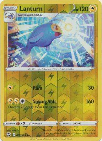 Pokemon Trading Card Game - Lanturn - 052/195 - Uncommon Reverse Holo Sword & Shield: Silver Tempest
