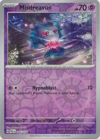 Pokemon Trading Card Game - Misdreavus - 087/193 - Common Reverse Holo Scarlet & Violet: Paldea Evol