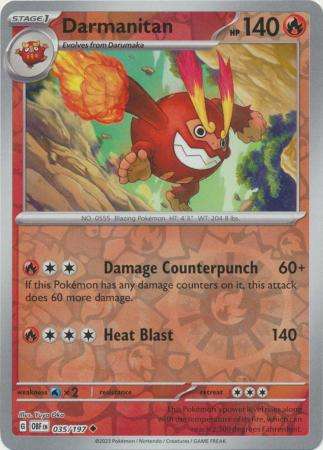 Pokemon Trading Card Game - Darmanitan - 035/197 - Uncommon Reverse Holo Scarlet & Violet: Obsidian