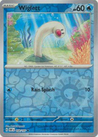 Pokemon Trading Card Game - Wiglett - 058/197 - Common Reverse Holo Scarlet & Violet: Obsidian Flame