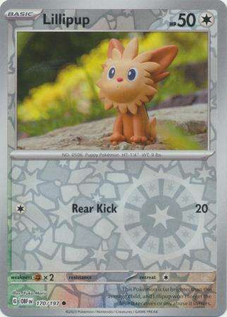 Pokemon Trading Card Game - Lillipup - 170/197 - Common Reverse Holo Scarlet & Violet: Obsidian Flam