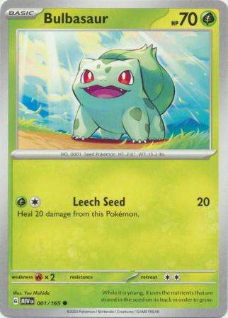 Pokemon Trading Card Game - Bulbasaur - 001/165 - Common Scarlet & Violet 151